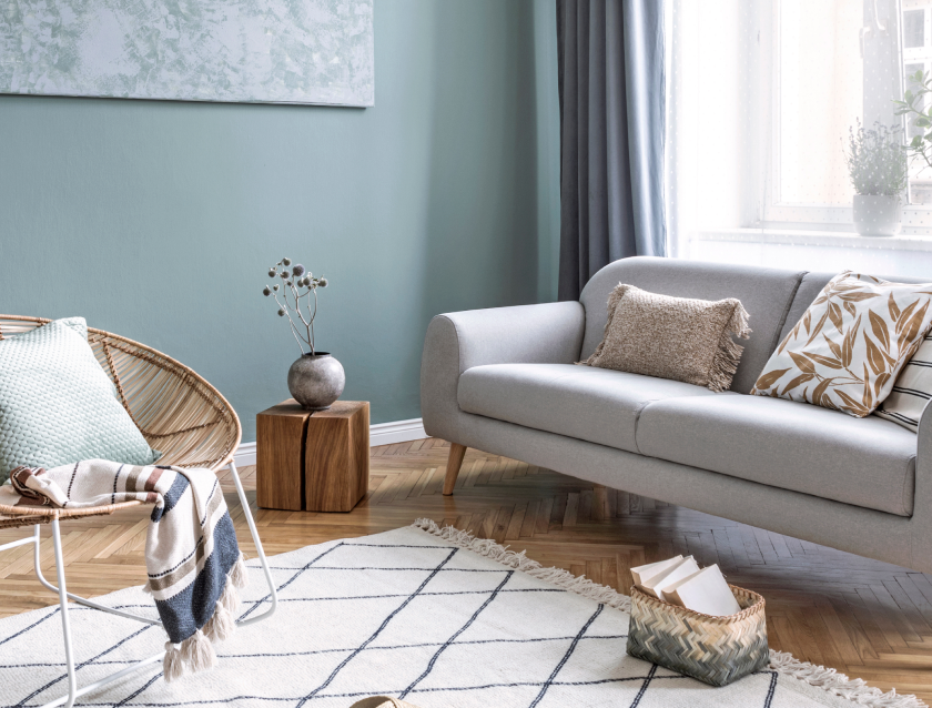 Hardwood flooring room scene. 